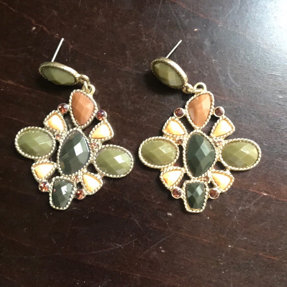 Neutral colored stone earrings